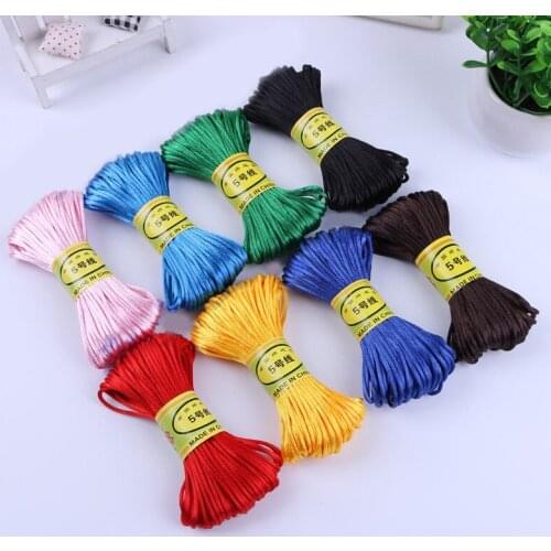 20Meters Satin Silk Rope Colorful Nylon Cord For Baby Teether Accessories Teething Necklace Rattail Cord DIY Tool