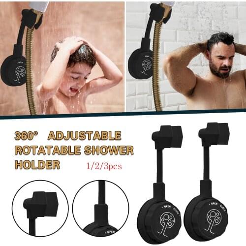 3pc Shower Head Holder Durable Suction Cup Shower Bracket Adjustable Shower Bracket Fixing Shower Head Stand Bracket Wall Rack