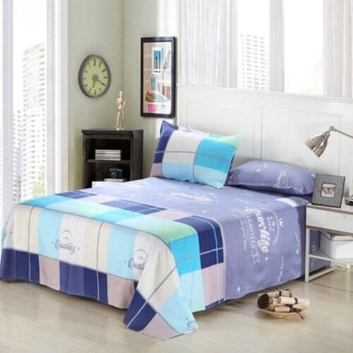 401 Piece Plaid Sanding Flat Sheet 100% Polyester Flat Bed Sheet For Kids Adults Bedroom Use (No Pillowcase) XF337-7