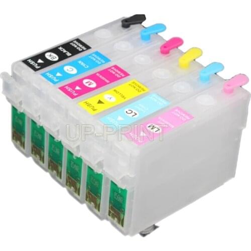 UP 5sets T0981- T0986 refillable ink cartridges compatible for epson Artisan 700 710 725 800 810 835 America printer 0981