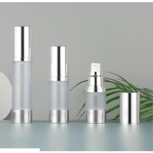 50ML shiny silver frosted airless bottle lotion emulsion serum liquid foundation whitening essence recovery complex packing