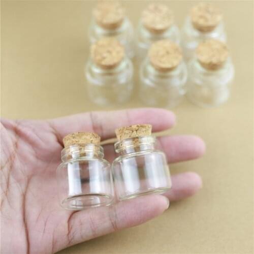 50pcs 10ml 30*30mm Mini Corks Storage Glass Bottles DIY Crafts Jars Tiny Transparent Glass vial Bottles Wedding Gift