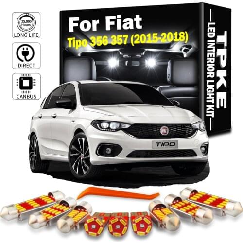 TPKE 7Pcs Perfect Canbus Error Free Car LED Bulbs Interior Dome Reading Trunk Map Lights Kit For Fiat Tipo 356 357 (2015-2018)