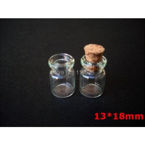 Free ship! 20pcss/lot 13*18mm mini clear diy Glass Bottles With Cork silver plated eye hook Wishing bottle vial pendants