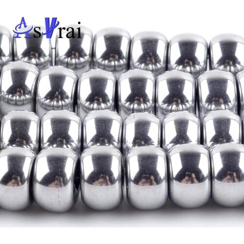 Natural Silvers Hematite Stone Rondelle Beads For Jewelry Making 8mm Spacer Loose Beads Diy Handmade Bracelets Jewellery 15"