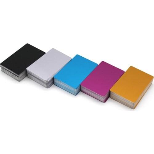 100Pcs Blank Engraved DIY Custom Metal Smooth Business Visiting Name Cards Aluminium Alloy Business Card Display