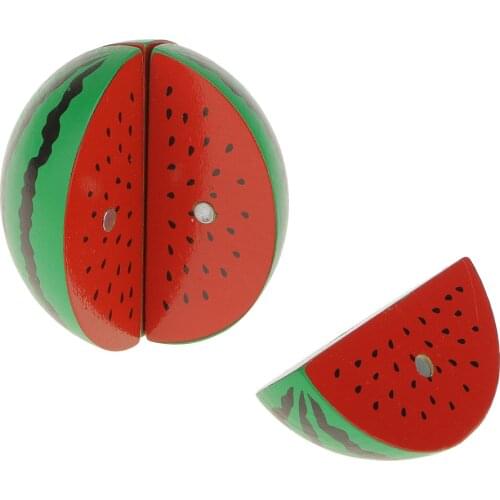 Wooden Magnet Connected Fruits/Vegetables Kid Kitchen Cutting Pretend Play Toys