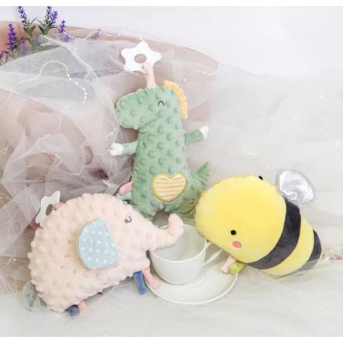 Baby Rattle Ring Bell Toy Soft Plush Elephant Bee Crib Bed Hanging Animal Teether Infant Early Educational Doll