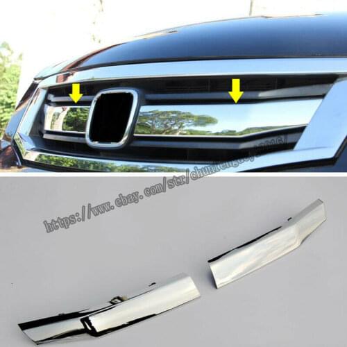 For Honda 8th Accord 2008 2009 2010 Chrome ABS Front Grille grill Trim Cover 2pcs