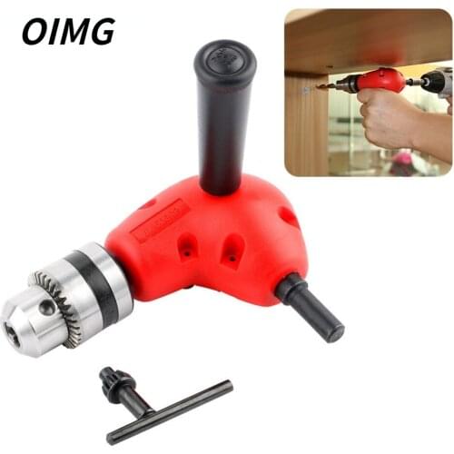 OIMG Electric Drill Right Angle Bend Universal 1.0-10 MM Drill Three-jaw Chuck 90 Degree Angle Drill Extension Shank Accessories