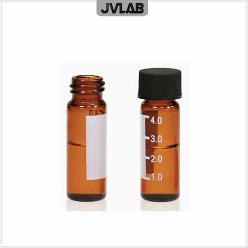 Transparent Chromatography Vial 4 ml For Waters / SHIMADZU Standard Sample Parse Bottle With Scale& Cap Septa 13 mm 100 / pk