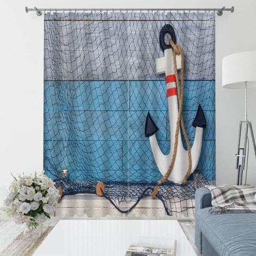 Customized size Luxury Blackout curtains blue curtain Thick shading soundproof windproof curtain