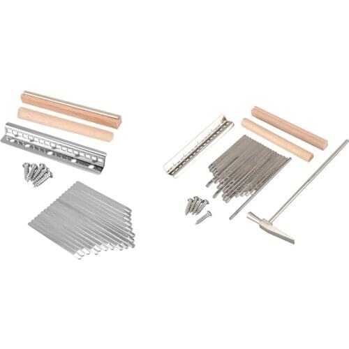 2 Set For Kalimba Mbira DIY With Thumb Piano Bridge With Kalimba Thumb Finger Piano DIY Keys+Bridge+Tuning Hammer Kit