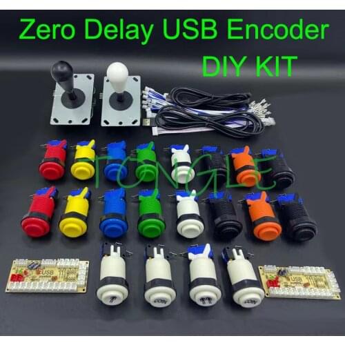 2 Player Kit Arcade Zero Delay Mando Arcade Usb Encoder To PC Rasberry PI Happ Type Button Arcade Cabinet Snk Capcom Pacman