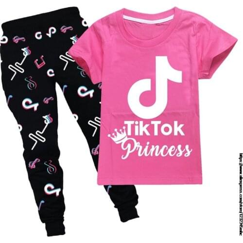 Boys Clothes Set Summer Kids Pants Girls Tik Tok T Shirt Cartoon Trousers Boy Outfit Sport Suit Children Clothing Set