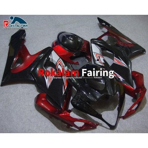 Shells Kits For Suzuki GSXR1000 K5 05 GSXR1000 K-5 06 GSXR 1000 2005 2006 Motorbike Black Red Fairing Kit (Injection Molding)