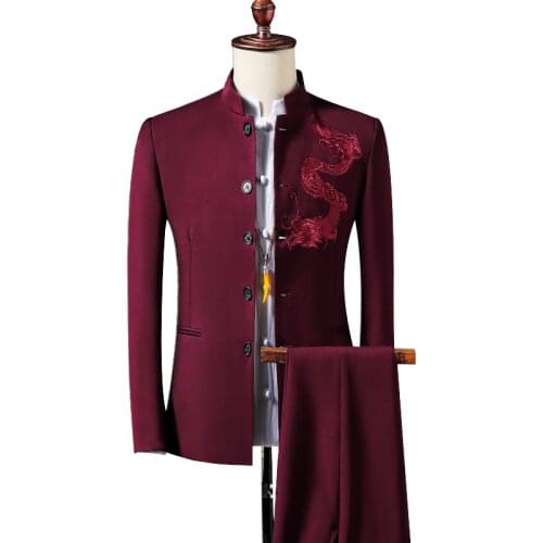 Jackets+Pants) 2021 Mens high quality cotton Sinicism Two suits/Male slim fit Chinese tunic suit Mens Business Blazers S-5XL