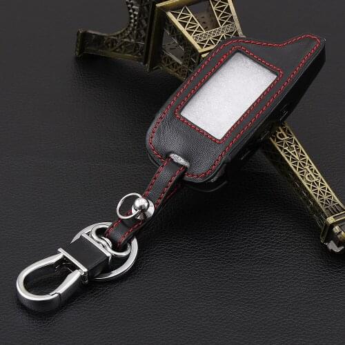 3 Buttons Leather Car-Styling Key Cover Case For Starline B9 B6 A91 A61 Twage Two Way Car Alarm System keychain