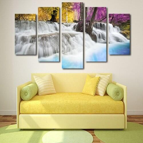Spencial Colorful Decorative Painting Waterfall Canvas Paintings Waterfall Landscape Home Wall Decor Cavas Living Room Art Gift