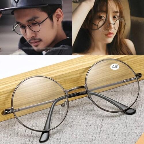 Round Reading Glasses Women Men Metal Round Frame Presbyopic Glasses with Diopter Retro +1.0 1.5 2.0 2.5 3.0 3.5