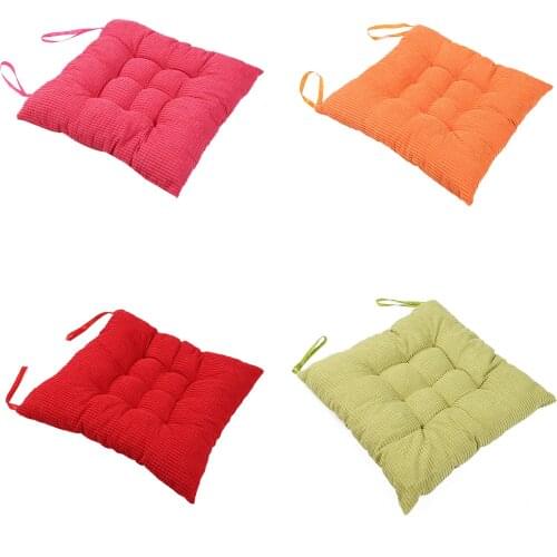 Square Chair Seat Cushion Soft Elastic Chair Pads with Ties for Home Office Poolside