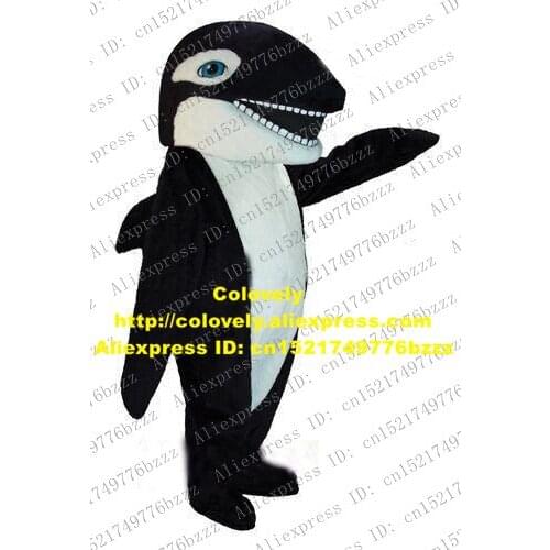 Cute Black Shark Whale Mascot Costume Mascotte Selachimorpha Cetacean Adult With White Chubby Belly Much Teeth No.704 Free Ship