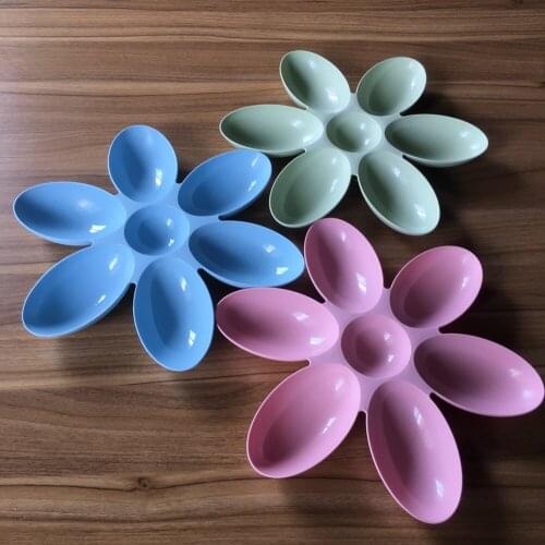 Cat Feeding Bowls 6 Connected Bowls for Small Cats Dogs Petal Shape Water Food Feeder Bowls Feeding 6 Pets Eat the Same Time