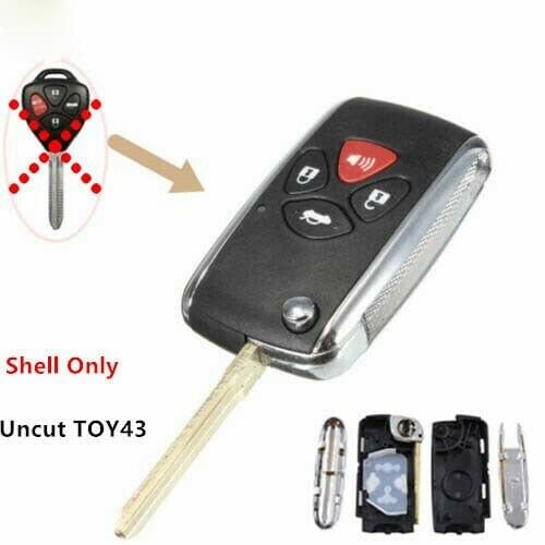 KEYECU Modified Flip Remote Key Shell Case 4 Button for TOYOTA Camry RAV4 Corolla Yaris