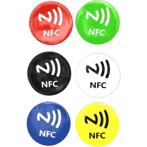 6PCS NFC Tags Stickers Anti Metal Ntag213 Adhesive Label Metallic Sticker Universal RFID Tag for NFC Phones