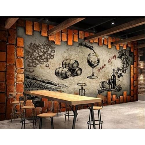 Retro Wine Storehouse Cellar Manor Wine House Mural Custom Made Large and Medium Mural Silk Wallpaper papel de parede