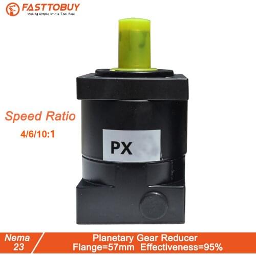 Longevity Low Noise Planetary Gearbox Speed Reducer Ratio 4:1 for NEMA23 Stepper Motor High Precision Stepper Motor Reducer