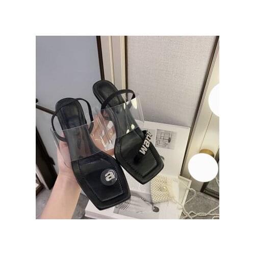 Plastic Sandal Fashion Womens Shoes 2021 High Heels Open Toe All-Match Suit Female Beige Transparent Stiletto Rhinestone Luxury