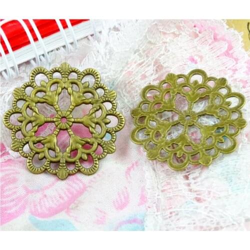 40pcs 29MM Flower Charms Antique Bronze Plated Retro Necklace Bracelet Pendants for Diy Jewelry Making Accessories