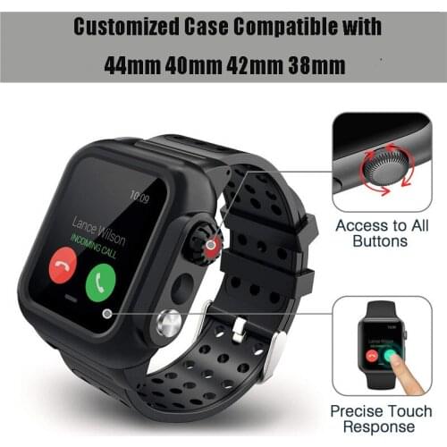 For Apple Watch Sport Band 44mm 42mm 40mm 38mm Waterproof strap iWatch 1 2 3 4 5 6 SE Lightweight Watchband