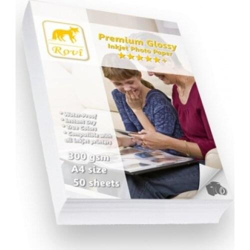 Rovi Premium Glossy Photo Paper 300gsm 50yp A4