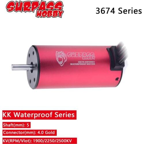 SURPASS HOBBY KK Waterproof 3674 5.0mm Brushless Motor 1900KV 2250KV 2500KV for RC 1/10 1/8 Drift Racing Off-road Car