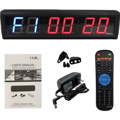 Ganxin 2.3 inches 6 digits Gym Crossfit Interval Timer with stopwatch/tabata/FGB/hiit/mma/emom modes