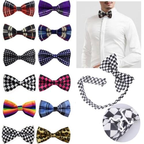 Striped Pre-Tied Formal Tartan Men Satin Polka DOT Plaid Bow Tie Novelty Adjustable tie Party Bowties Fancy