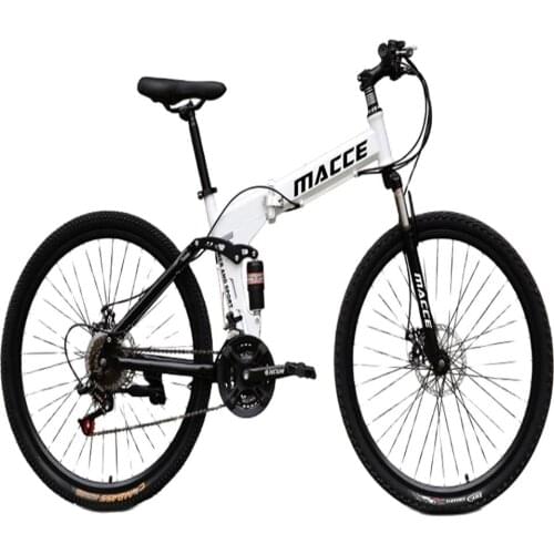26 Inch Folding Mountain Bicycle 21 Speed Double Shock Absorption Off-Road Variable Speed Adult Student One-Wheeled Bike