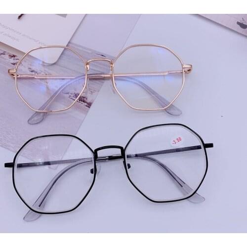Vintage Anti Blue light Glasses Frame Round Lens Myopia Optical Mirror Simple Metal Women Men Transparent Eyewear Frames