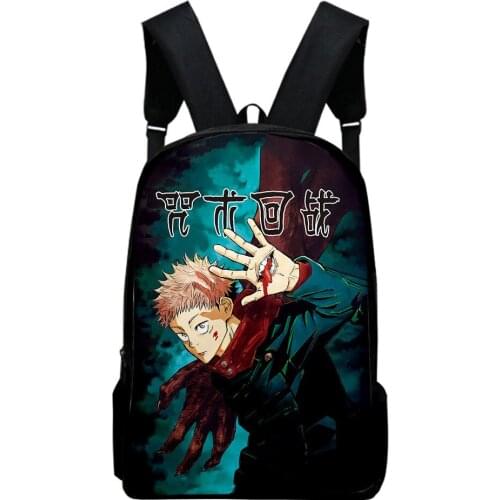 Weysfor Anime Jujutsu Kaisen Yuji Itadori Backpack Bookbag School Backpack Children Boys Girls Daily Backpack Students Backpack
