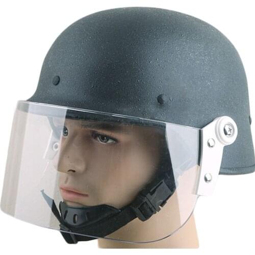 Safety Steel Helmet with Transparent PC Visor Military Style CS Airsoft Tactical Helmet German M88 Security Helmets