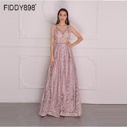 A-Line Beaded V-Neck Cap Sleeves Evening Dresses Long Elegant Lace Formal Gown Graduation Party Wear Robe Soiree Femme Vestidos