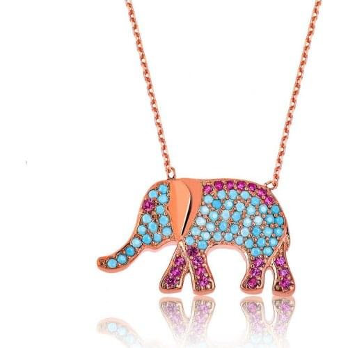 Silver Elephant Lady 'S Necklace