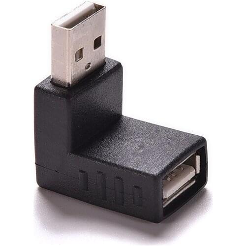1Pcs 90 degree USB 2.0 A male to female right angled adapter USB 2.0 Connector for laptop PC Computer Black