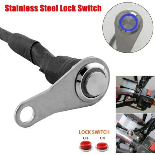 1pcs Stainless Steel LED Motorcycle Switch ON-OFF Handlebar Adjustable Mount Waterproof Switches Button DC12V Fog Light