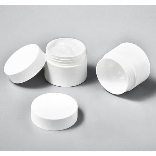 1 Pc Cream Jar Plastic Container Pot White Empty Matte Cosmetic Packaging Bottle Frosted Storage Box 5g/10g/15g/20g/30g/50g