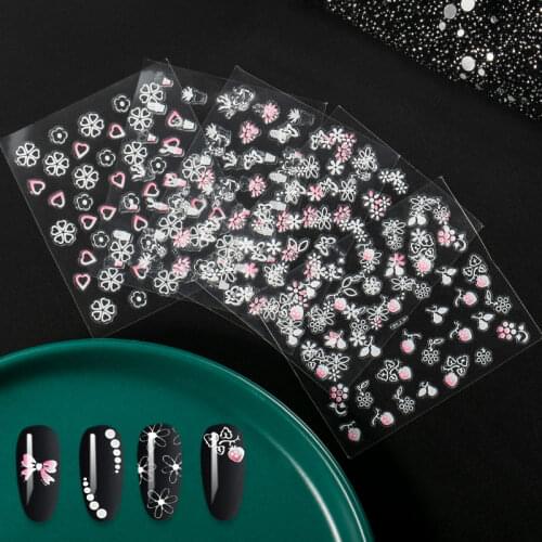 10sheets/set Nail Stickers Flower For Manicure Diy Foils Nail Art Manicure Stickers For Nails Decoration
