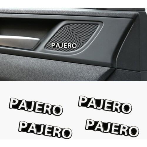 4pcs car audio decorate 3D Aluminum Badge Emblem Sticker For Mitsubishi Pajero 2 3 4 Accessories Car Styling