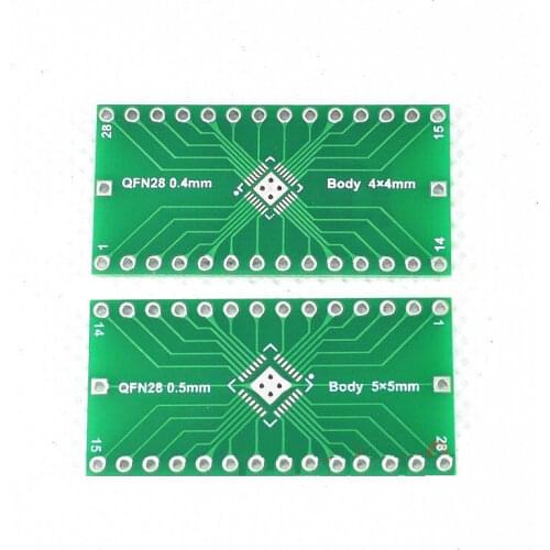 5 PCS QFN28 0.4mm 0.5mm to 2.54mm DIP Adapter PCB Board Converter IC